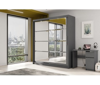 Шкаф-купе "ШКП-3" Макс Графит серый (2.0 м.) (SV-Мебель)